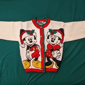 Rare Vintage Christmas Mickey Minnie Disney Kids Stuff by Jet Set Size 7/8 Small